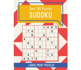 100 Plus Large Print Sudoku Book-Front facing silver face watch with a black leather strap-$16.00-0reviews-0 stars