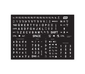 Large Print White on Black Keyboard Stickers-Black on White Bluetooth Wireless Mini Keyboard Mac Image 1-$20.00-New-0reviews-0 stars