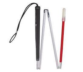 Bevria Folding Composite Fibre Cane 48&quot;/121.5cm - White-Bevria Folding Mobility Cane 38 inch 96.5 cm Image 1-$192.00-0reviews-0 stars
