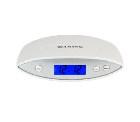 Talking Almond Shaped Clock-Talking Cube Clock Grey Image 1-$45.00-1reviews-0 stars