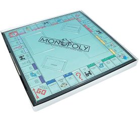 Monopoly Board Game - Braille and Large Print-tactile wooden draughts set pictured with case for draught pieces-$300.00-0reviews-0 stars