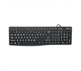 Large Print Keyboard - White Characters on Black Keys-Black on White Bluetooth Wireless Mini Keyboard Mac Image 1-$21.00-New-0reviews-0 stars