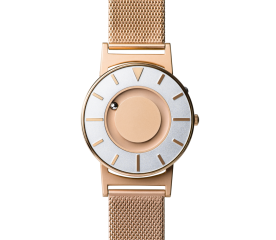 Eone Bradley Mesh Rose Gold Watch 40mm-Front facing gold face watch with a stretchy gold band.-$450.00-2reviews-0 stars