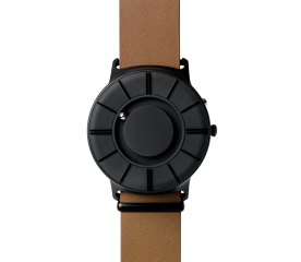 Eone Bradley Apex Leather Tan Watch 40mm-front facing classic pocket slide out handheld magnifier on white background-$250.00-2reviews-0 stars