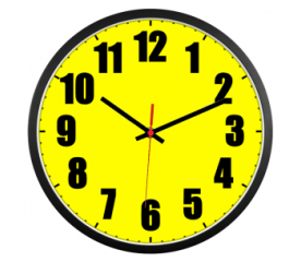 Wall Clock Black Numbers on Yellow Face 30cm-Talking Cube Clock Grey Image 1-$29.00-1reviews-0 stars