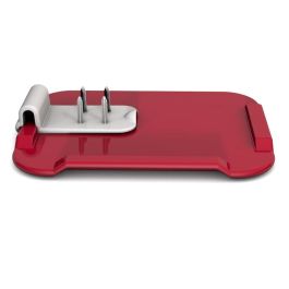 Non Slip Food Preparation Board with Raised Edges - Red
