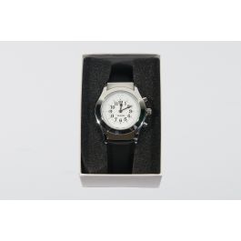 Talking Tactile Watch - 28mm Silver Face with Leather Strap