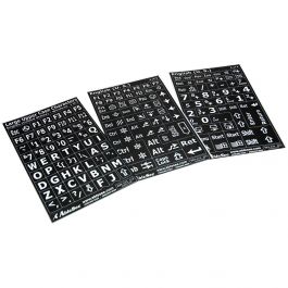Large Print Keyboard Stickers - White letters on Black, Upper Case