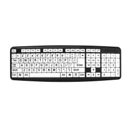 Large Print Keyboard - Black Characters on White Keys