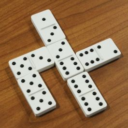 Double-six dominoes, easy-to-see with indented dots