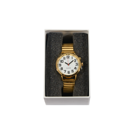 Talking Watch - 28mm Gold Face and Gold Stretchy Band