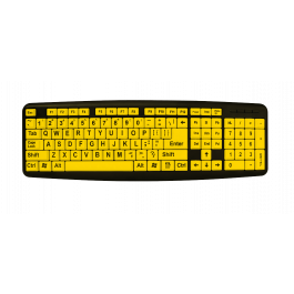 Large Print Keyboard - Black Characters on Yellow Keys